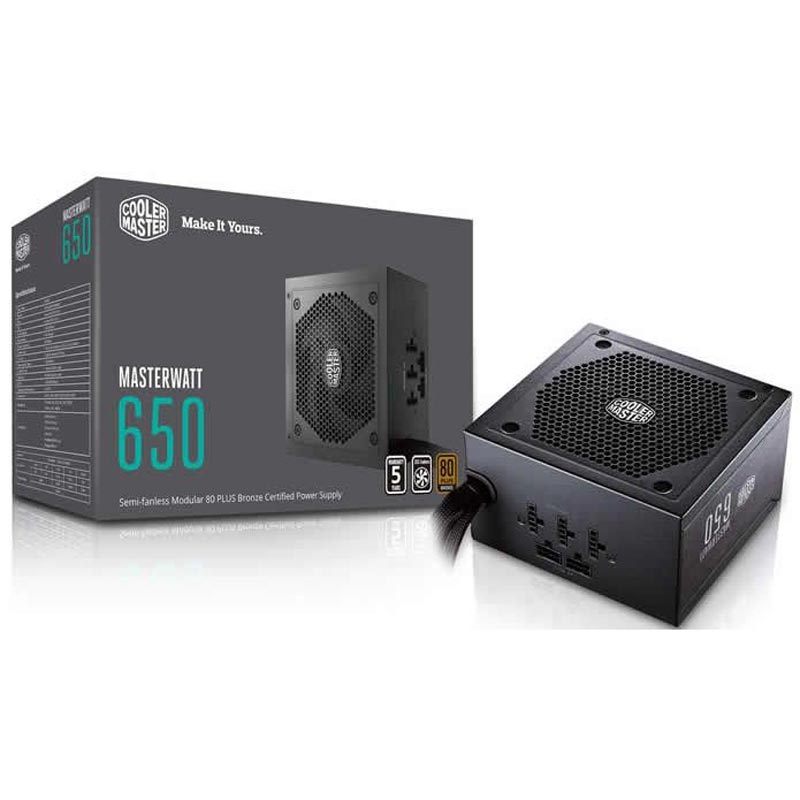 پاور نیمه ماژولار 650 وات کولر مستر Cooler Master Masterwatt Bronze