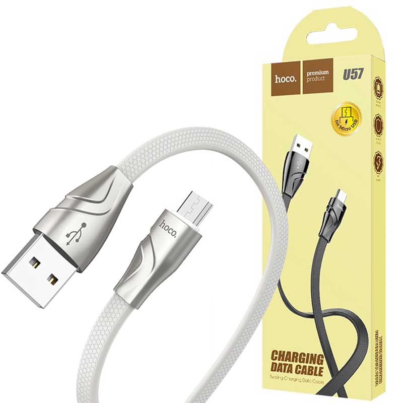 کابل میکرو یو اس بی هوکو Hoco U57 Twisting 1.2m (گارانتی 6 ماهه)
