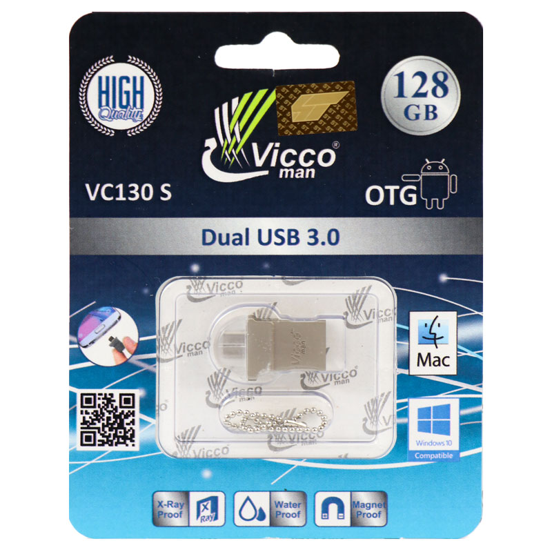 فلش 128 گیگ ویکومن Vicco VC130 OTG USB3.0
