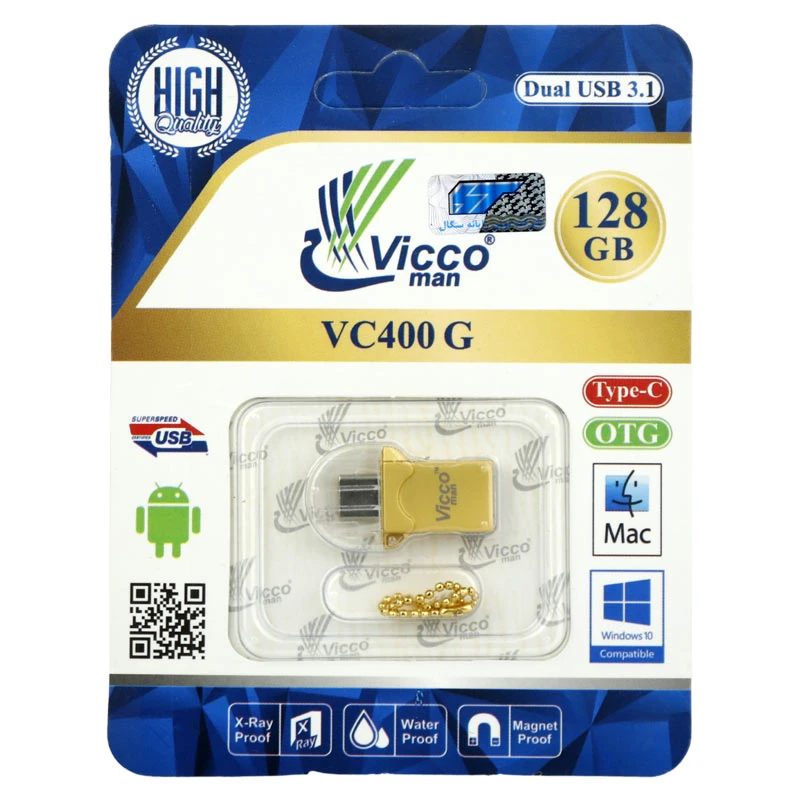 فلش 128 گیگ ویکومن ViccoMan VC400 OTG Type-C USB3.1
