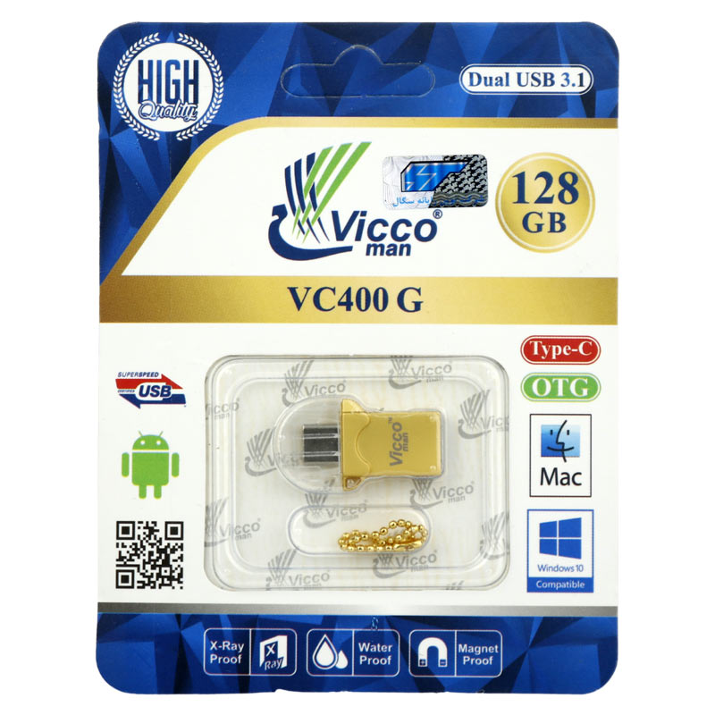 فلش 128 گیگ ویکومن ViccoMan VC400 OTG Type-C USB3.1
