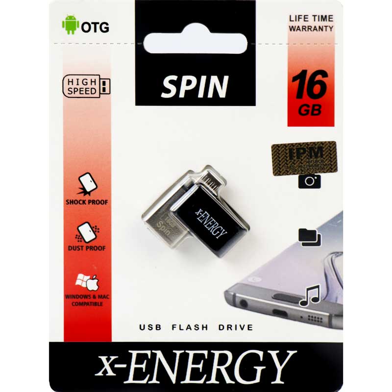 فلش 16 گیگ ایکس-انرژی X-Energy SPIN OTG