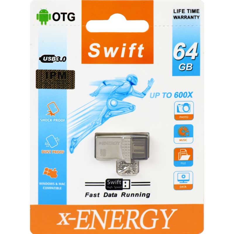 فلش 64 گیگ ایکس-انرژی X-Energy Swift OTG USB3.0