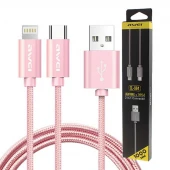 کابل کنفی 2 سر Awei CL-984 Lightning/Type-C 1m
