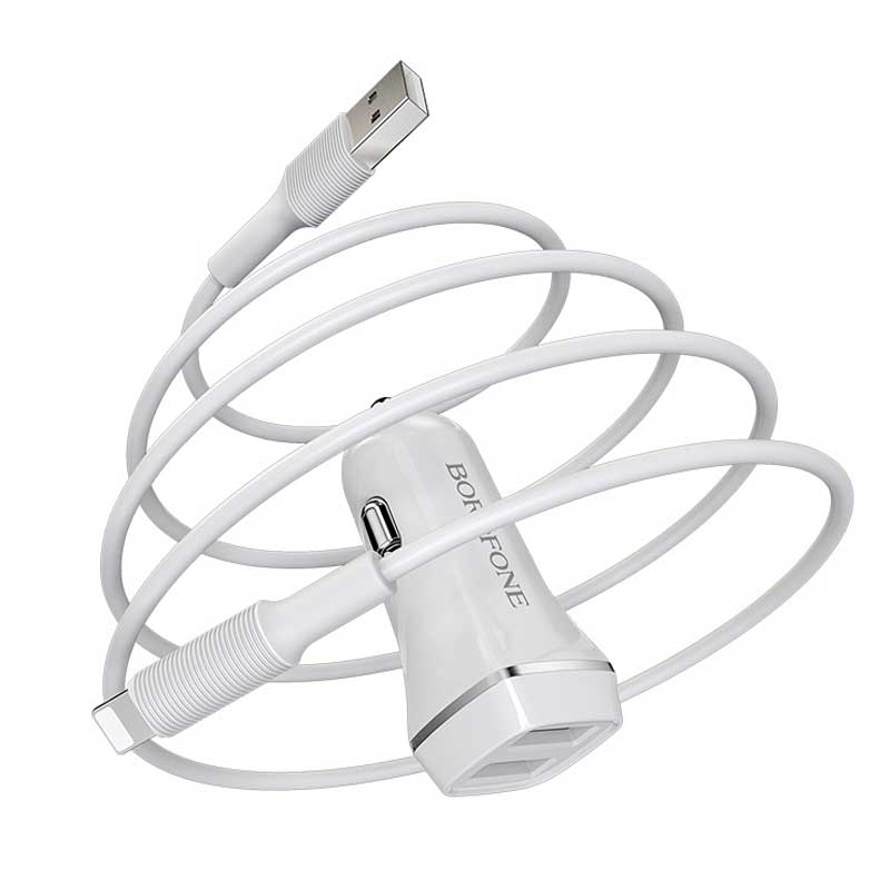 شارژر فندکی Borofone BZ2 set + کابل آیفونی