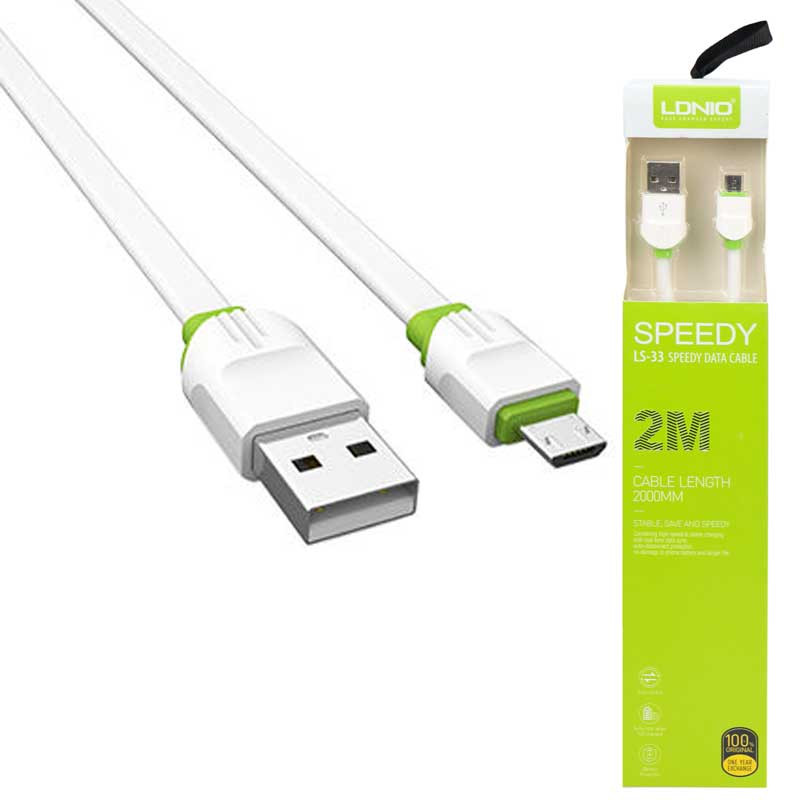 کابل میکرو یو اس بی LDNIO LS-33 2m