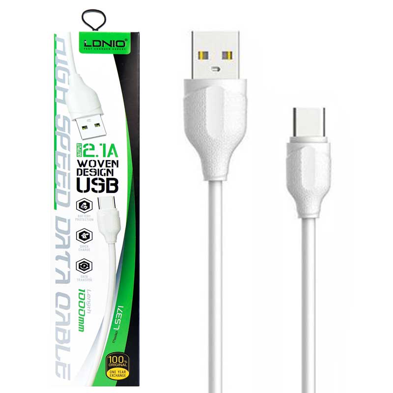 کابل تایپ سی فست شارژ LDNIO LS371 1m