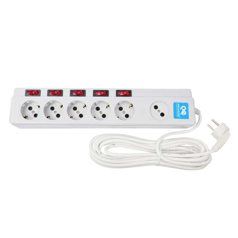 چند راهی 5+1 خانه فیوز دار پارت الکتریک PE2162 با کابل 5 متری