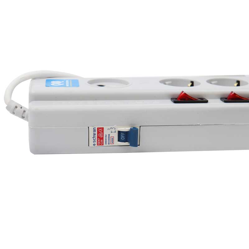 چند راهی 5+1 خانه فیوز دار پارت الکتریک PE2162 با کابل 5 متری