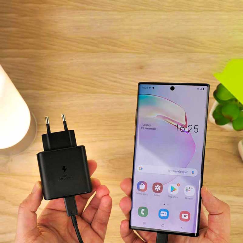 شارژر دیواری فست شارژ اورجینال Samsung Note 10 3A PD 25W + کابل Type-C
