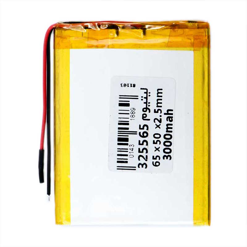 باتری لیتیوم 3000mAh 65*50*2.5mm 325565