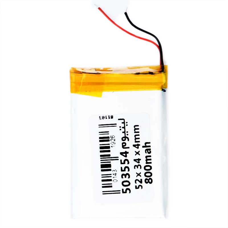 باتری لیتیوم 800mAh 52*34*4mm 503554