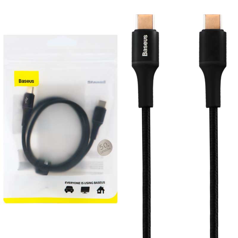 کابل کنفی Baseus Halo CATGH-l01 PD2.0 Type-C to Type-C 50cm