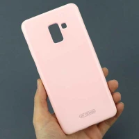 قاب ژله ای براق Samsung A8 Plus صورتی