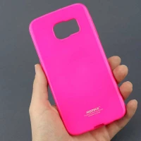 قاب ژله ای براق Samsung S6 Edge صورتی فسفری