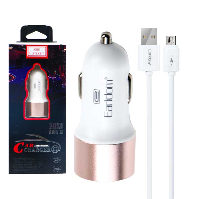 شارژر فندکی Earldom ES-123 + کابل میکرو یو اس بی