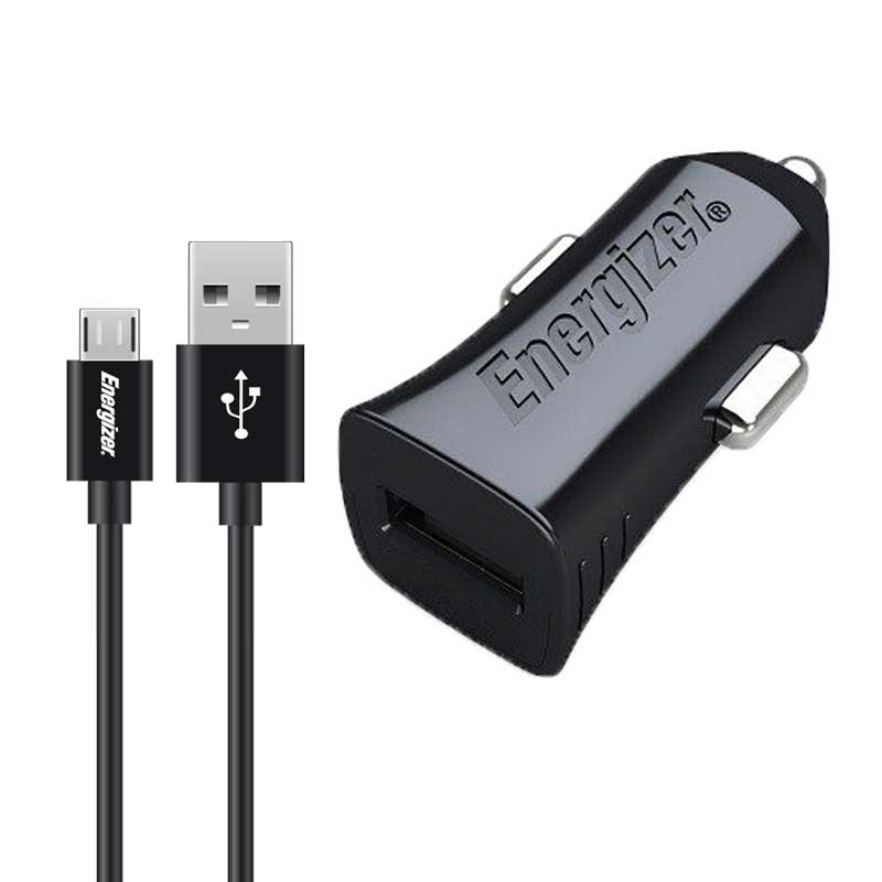 شارژر فندکی Energizer DCA1ACMC3 + کابل میکرو یو اس بی