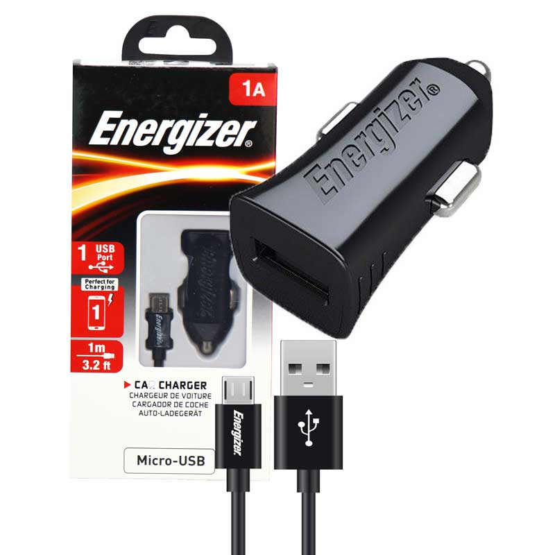 شارژر فندکی Energizer DCA1ACMC3 + کابل میکرو یو اس بی