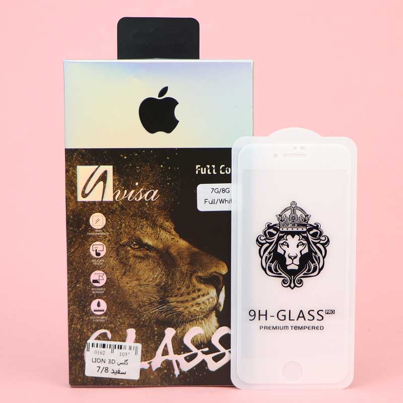 گلس 3D پکدار LIONSERIES آیفون 7/8/SE 2020 سفید