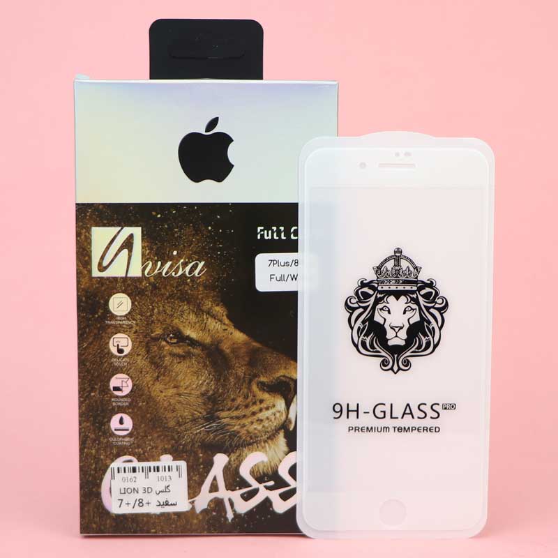 گلس 3D پکدار LIONSERIES آیفون iPhone 7/8 Plus سفید