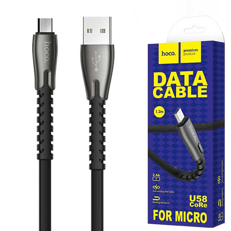 کابل میکرو یو اس بی Hoco U58 Core 1.2m (گارانتی 12 ماهه)