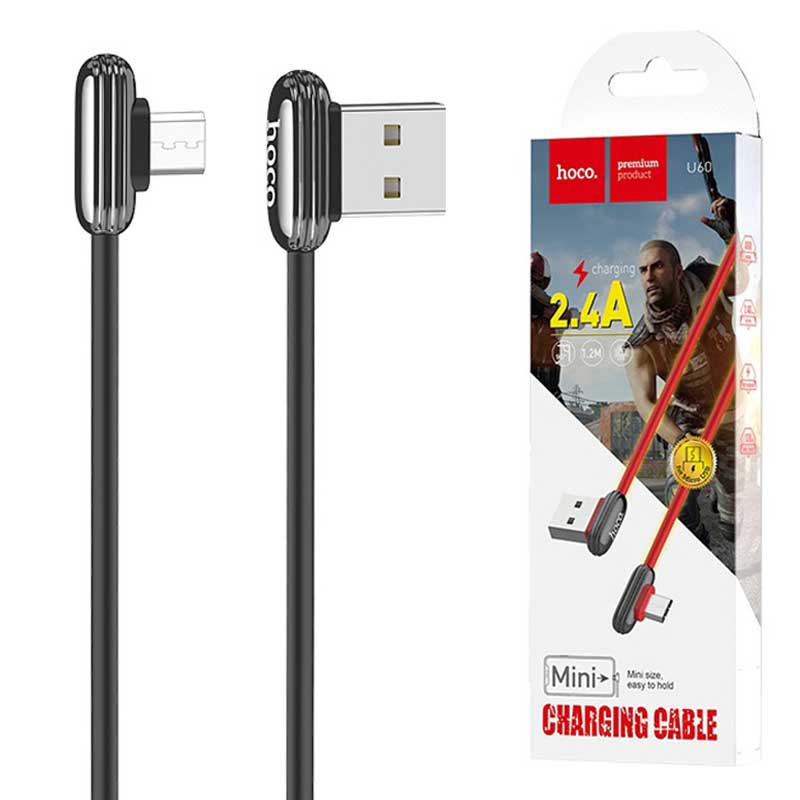 کابل میکرو یو اس بی Hoco U60 Soul Secret 1.2m یکسر L (گارانتی 6 ماهه)