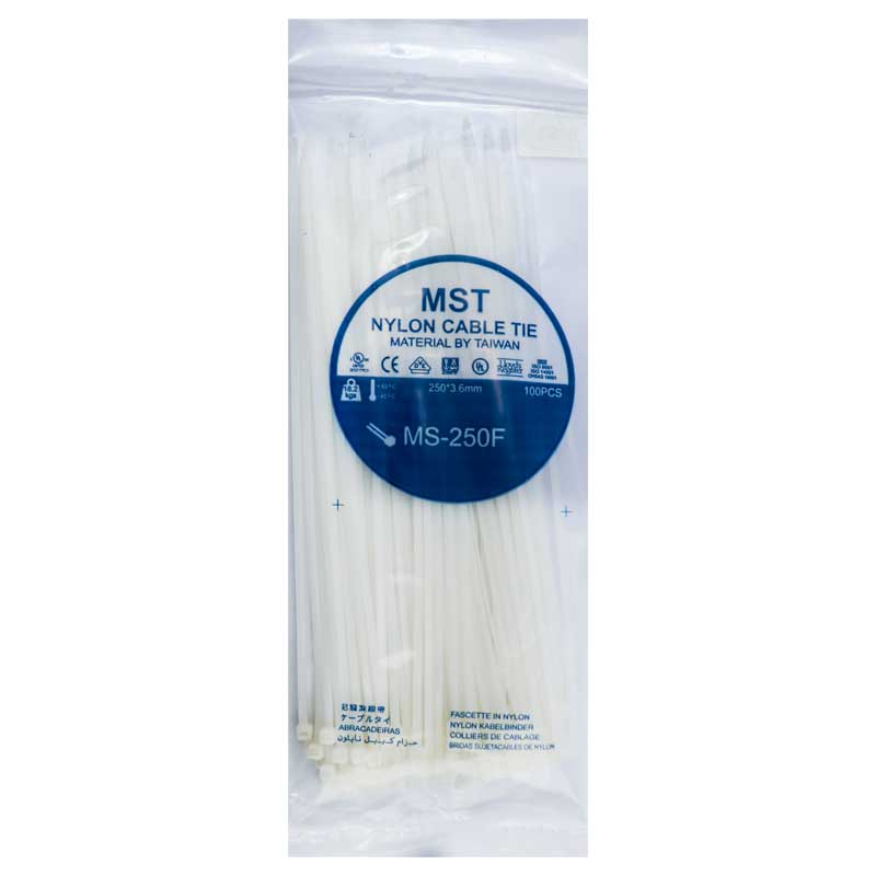 بست کمربندی MST MS-250F 3.6*250mm بسته ۱۰۰ عددی