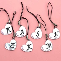 آویز موبایل و فلش حروف قلبی پک 20 عددی