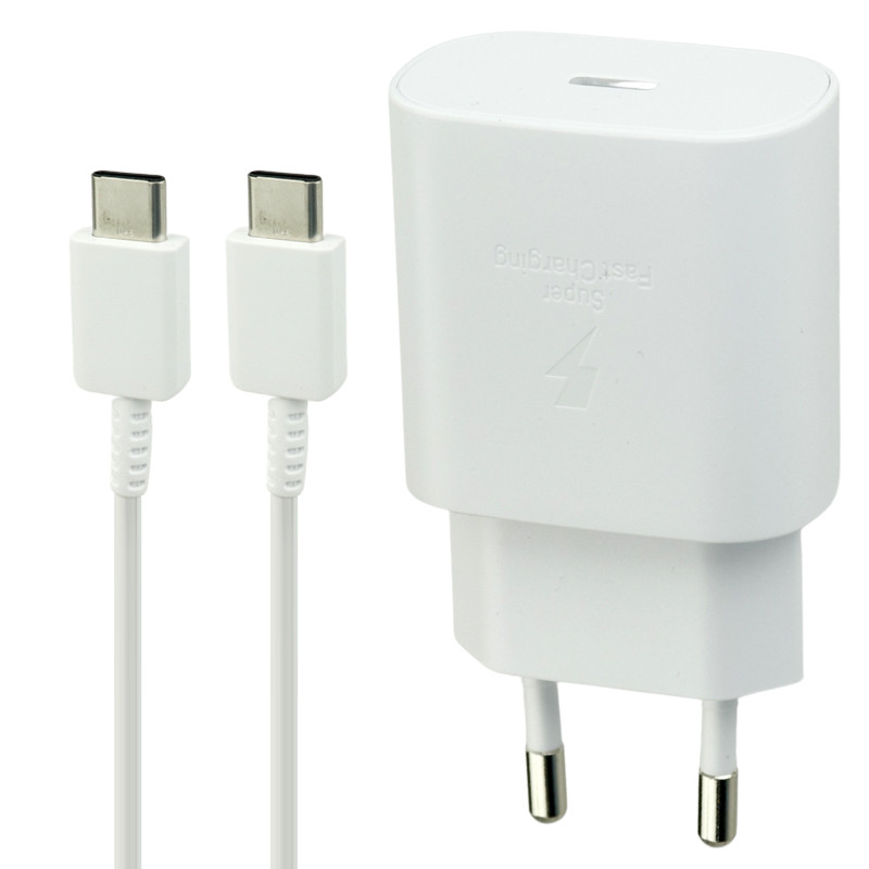 شارژر دیواری اصلی Samsung Note 10 3A 25W Type-C + کابل Type-C
