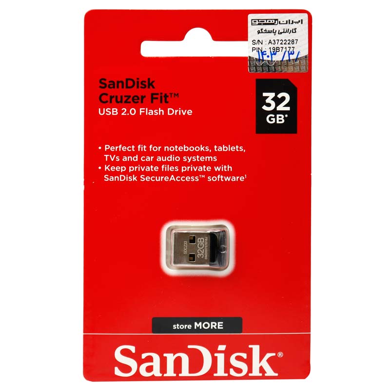 فلش 32 گیگ سن دیسک SanDisk Cruzer Fit