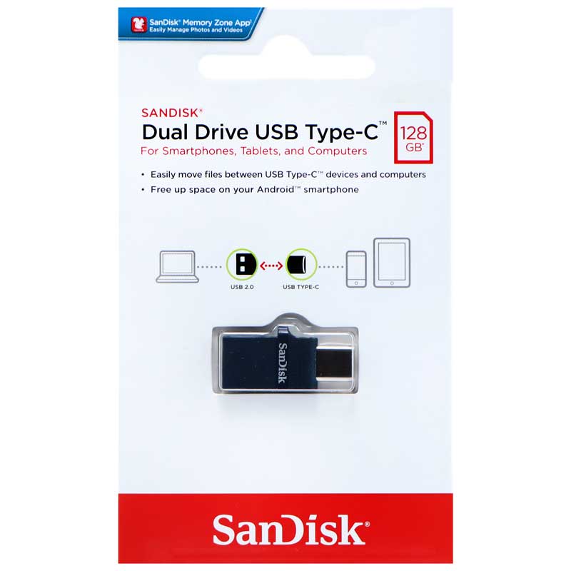 فلش 128 گیگ سن دیسک SanDisk Dual Drive OTG Type-C