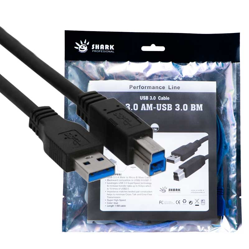 کابل پرینتر Shark USB3.0 1.5m