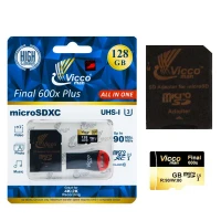 رم میکرو 128 گیگ ویکو Vicco Final All In One U3 90MB/s + رم ریدر