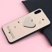 قاب رزگلد طلایی نگین دار iPhone XS Max کد2