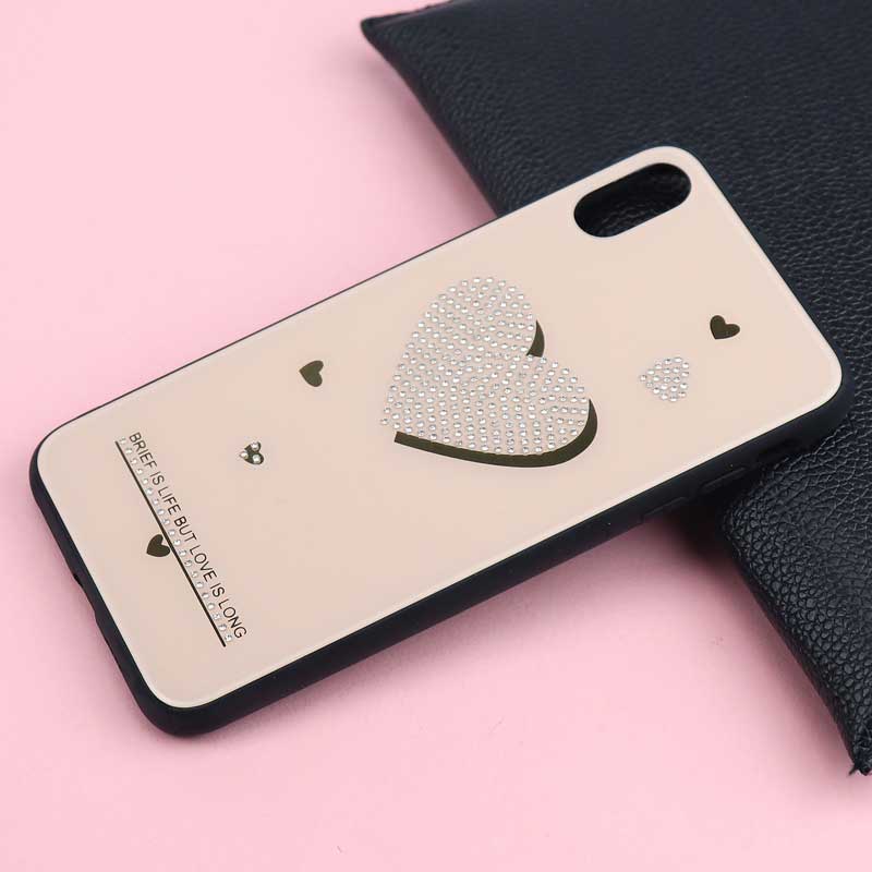 قاب رزگلد طلایی نگین دار iPhone XS Max کد2