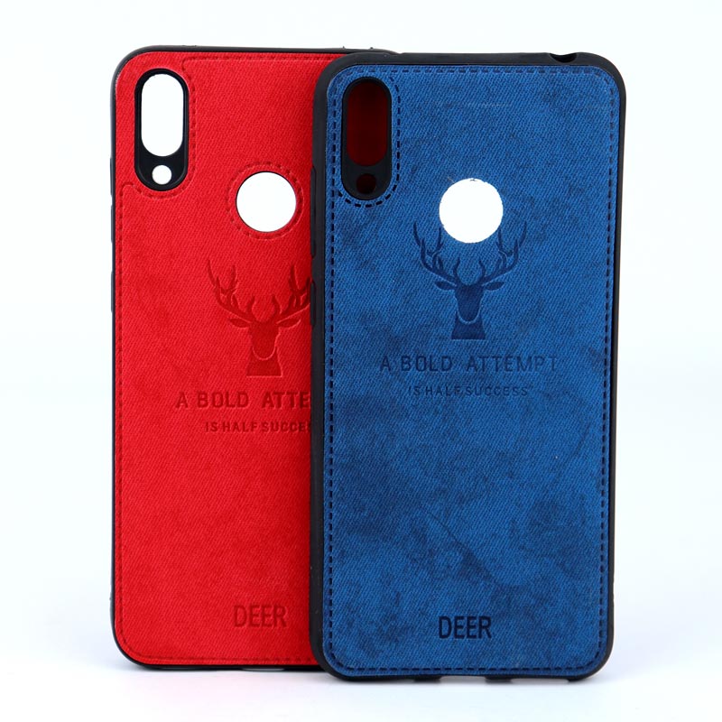 قاب چرمی طرح گوزن Huawei Y7 Prime 2019 آبی