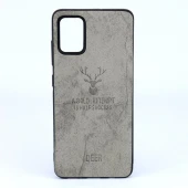 قاب چرمی طرح گوزن Samsung A51 طوسی