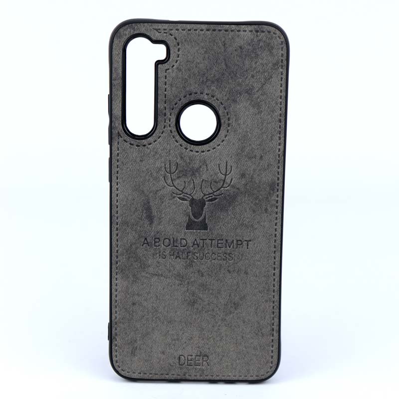 قاب چرمی طرح گوزن Xiaomi Redmi Note 8 خاکستری