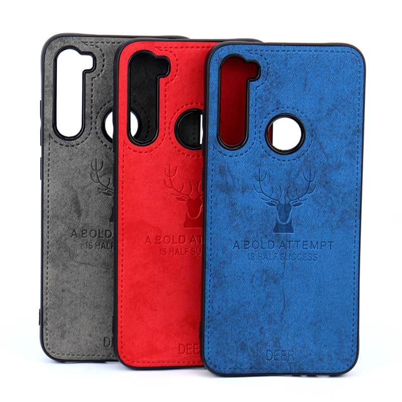 قاب چرمی طرح گوزن Xiaomi Redmi Note 8 قرمز