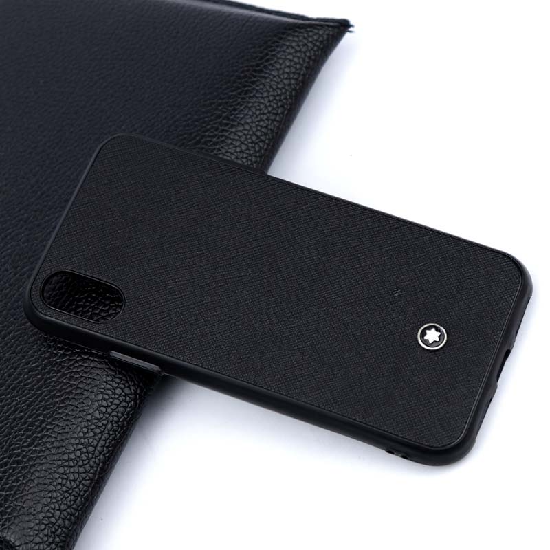 قاب چرمی Mont Blanc آیفون iPhone X/XS مشکی سری B