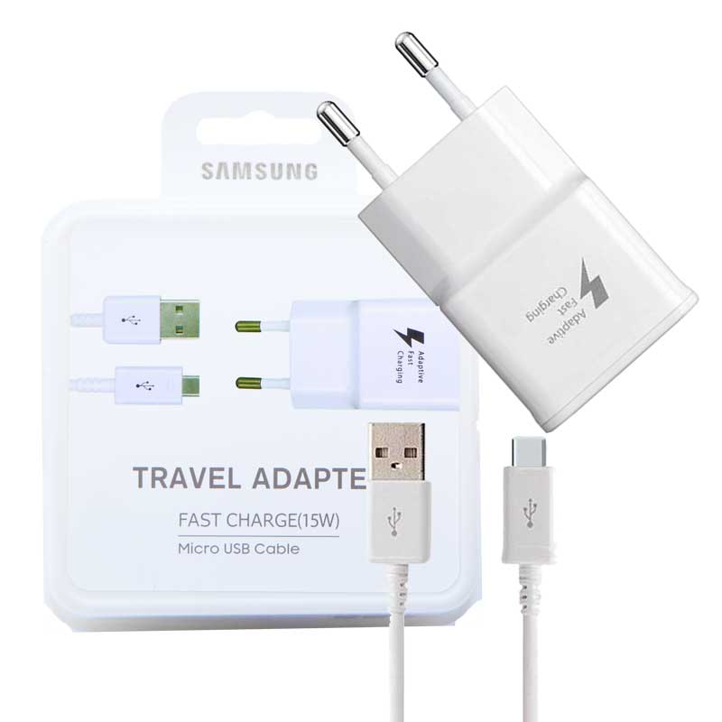 شارژر اورجینال Samsung Fast Travel + کابل میکرو یو اس بی
