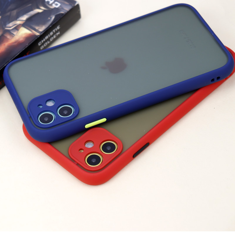 قاب PC مات محافظ لنز دار iPhone 11