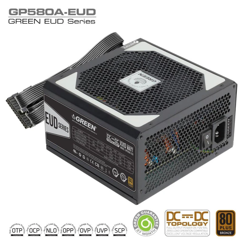 پاور 580 وات گرین Green EUD GP580A Bronze
