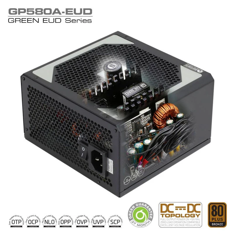 پاور 580 وات گرین Green EUD GP580A Bronze