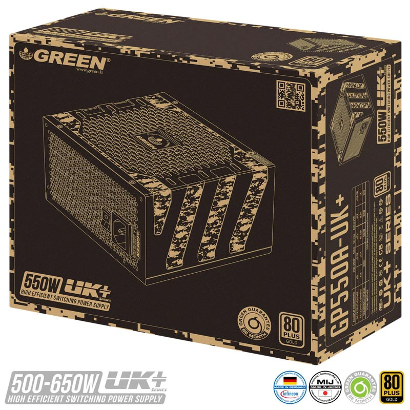 پاور گرین GREEN GP500A UK Plus Gold 500W