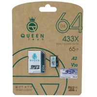رم میکرو 64 گیگ کوئین تک QUEEN TECH Elite U3 65MB/s + خشاب