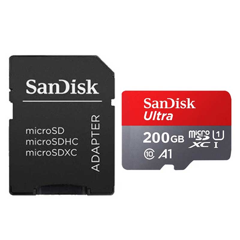 رم میکرو 200 گیگ سن دیسک SanDisk Ultra A1 U1 100MB/s + خشاب