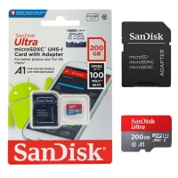 رم میکرو 200 گیگ سن دیسک SanDisk Ultra A1 U1 100MB/s + خشاب