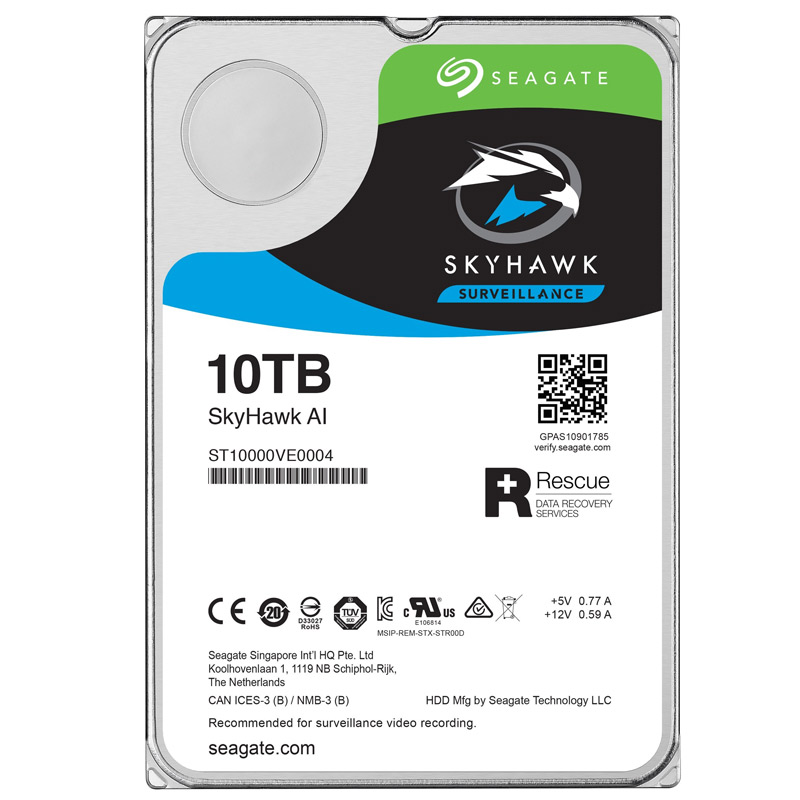 هارد اینترنال سیگیت Seagate SkyHawk AI Surveillance ST10000VE0004 10TB SATA