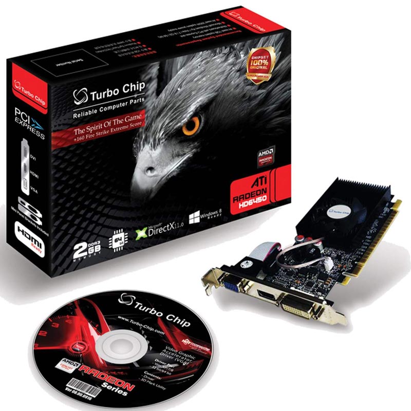 کارت گرافیک Turbo Chip Caicos HD6450 2GB DDR3 64Bit